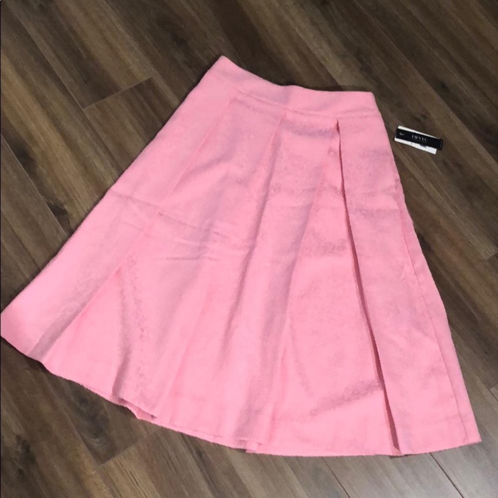 IMNYC Pink Pleated Brocade Skirt NWT